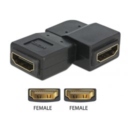 Adaptor HDMI M-M unghi 90 grade stanga, Delock 65078