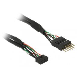 Cablu USB 2.0 pin header 2.00 mm 10 pini la USB 2.0 pin header 2.54 mm 10 pini M-T 12cm, Delock 41977