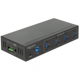 HUB extern industrial cu 4 x USB 3.0 tip A, protectie 15 kV ESD, Delock 63309