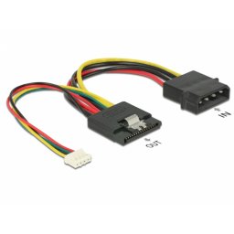 Cablu de alimentare SATA 15 pini la Molex 4 pini + 4 pini pitch 2.0, Delock 85673