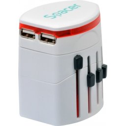 Adaptor priza travel Universal + 2 x USB, Spacer SPAD-UNIV