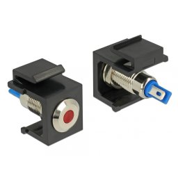 Keystone negru cu LED rosu 6V flat, Delock 86464