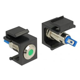 Keystone negru cu LED verde 6V flat, Delock 86463