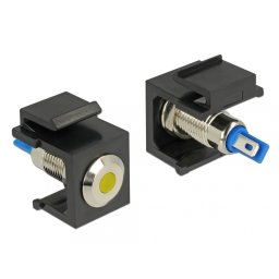 Keystone negru cu LED galben 6V flat, Delock 86462