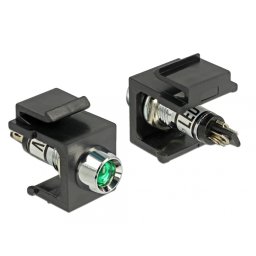 Keystone negru cu LED verde 6V, Delock 86456