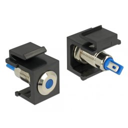 Keystone negru cu LED blue 6V flat, Delock 86461