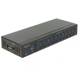 HUB extern industrial cu 10 x USB 3.0 tip A, protectie 20 kV ESD, Delock 63919