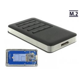 Rack extern M.2 Key B 42 mm SSD la micro USB-B 3.0 cu encryption function, Delock 42594