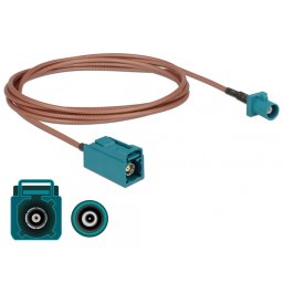 Cablu antena FAKRA Z plug la FAKRA Z jack RG-316 1.8m, Delock 89659