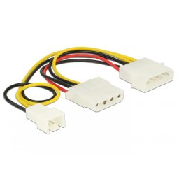 Cablu de alimentare Molex la Molex + ventilator 3 pini 14cm, Delock 83658