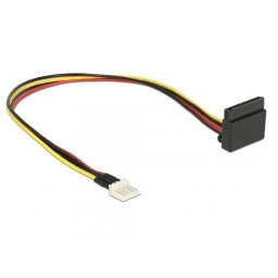Cablu alimentare SATA unghi 90 grade la Floppy 4 pini 30cm, Delock 85511