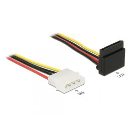 Cablu alimentare SATA unghi 90 grade la Molex 4 pini 30cm, Delock 85513