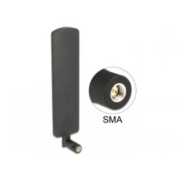 Antena LTE rotabila omnidirectionala SMA plug 2 dBi neagra, Delock 89604