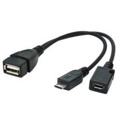 Adaptor USB-A M OTG la 2 x micro USB-B (T + M), Gembird A-OTG-AFBM-04