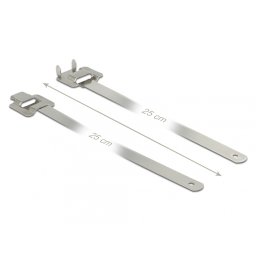 Set 10 buc bride din otel reutilizabila cu incuietoare pliabila 250 x 10 mm, Delock 18763