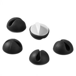 Set 5 buc ghidaj de cablu pentru birou Negru, Goobay 95040