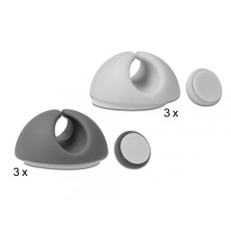 Set 6 bucati ghidaj cablu 3 x alb/3 x Gri, Delock 18291