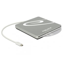 Enclosure extern pentru dispozitive 5.25" Slot-in Slim SATA 9.5 / 12.7 mm la USB-C Silver, Delock 42605