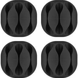 Set 4 buc ghidaj de cablu (3 slot) pentru birou Negru, Goobay 70398