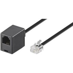 Cablu prelungitor telefon RJ11 6p4c 6m Negru, Goobay 68260