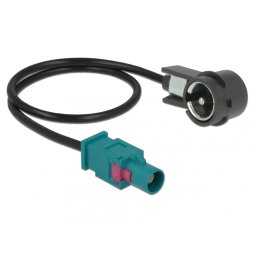 Cablu antena FAKRA Z la ISO plug RG-174 30cm Negru, Delock 85722