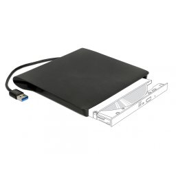 Enclosure extern pentru dispozitive 5.25" Ultra Slim SATA 9.5 mm la USB-A Negru, Delock 42603