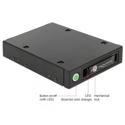 Rack mobil 3.5" pentru 1 x 2.5" U.2 NVMe SSD sau HDD/SSD SATA/SAS, Delock 47232