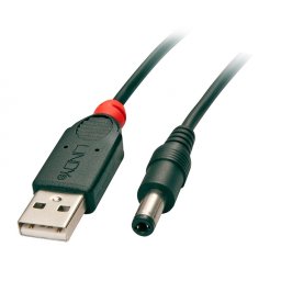 Cablu de alimentare USB la DC 5.5mm x 2.1mm 1.5m, Lindy L70268