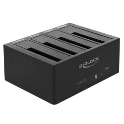 Docking Station USB 3.0 pentru 4 x HDD/SSD SATA 2.5"+3.5" + Functie Clona, Delock 64063