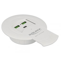 Incarcator USB-C PD 85 W + Qualcomm Quick Charge 3.0 montare masa, Delock 64065