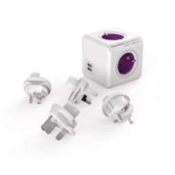 Prelungitor Power Cube ReWirable USB 4 prize + 2 x USB + 4 adaptoare priza, Allocacoc