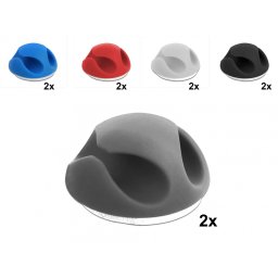 Set 10 buc ghidaje cablu 2 slot culori asortate, Delock 18296