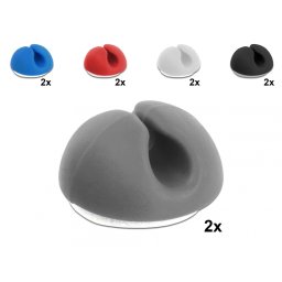 Set 10 buc ghidaje cablu 1 slot culori asortate, Delock 18294