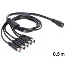 Cablu DC Splitter 5.5 mm x 2.1 mm 1 x mama > 5 x tata, Delock 83288