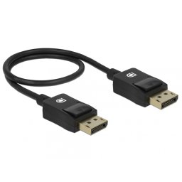 Cablu Displayport coaxial 8K60Hz T-T 0.5m Negru, Delock 85299