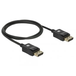 Cablu Displayport coaxial 8K60Hz T-T 1m Negru, Delock 85300
