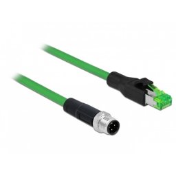Cablu de retea M12 4 pini D-coded la RJ45 PVC 2m, Delock 85438