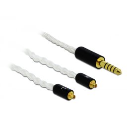Cablu audio jack stereo 4.4 mm 5 pini la 2 x MMCX T-T 1.2m, Delock 85846