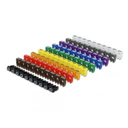 Set 100 buc clipsuri colorate 0-9 maxim 6mm, Delock 18304