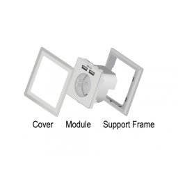 Priza perete ingropata + 2 porturi USB-A 5V/2.4A, Delock 11471