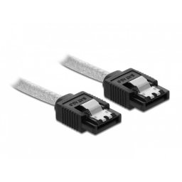 Cablu SATA III drept/drept 20cm Transparent, Delock 85340