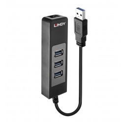 HUB USB 3.0-A la 3 x USB-A + Ethernet Gigabit LAN, Lindy L43176