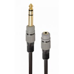 Adaptor audio jack stereo 3.5mm la jack 6.35mm M-T 20cm, Gembird A-63M35F-0.2M