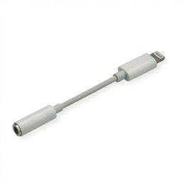 Adaptor iPhone Lightning MFI la jack stereo 3.5mm T-M 0.13m Alb, Roline 12.03.3214*