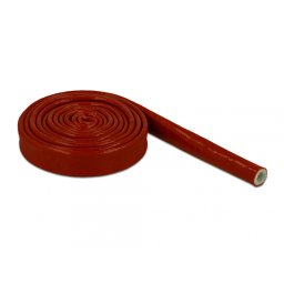 Manson anti-incendiu acoperit cu silicon 2m x 10mm Rosu, Delock 18897
