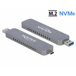 Rack extern USB-C + USB-A la M.2 NVME PCIe SSD, Delock 42616