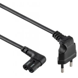 Cablu de alimentare Euro la IEC C7 unghi 1m Negru, Gembird PC-184L