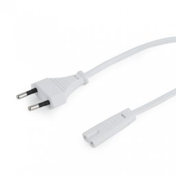 Cablu de alimentare Euro la IEC C7 casetofon 2 pini 1.8m Alb, Gembird PC-184/2-W