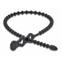 Set 10 buc bride tip perla reutilizabile L 310 x W 4.5 mm Negru, Delock 18967