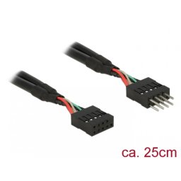 Cablu prelungitor pin header USB 2.0 10 pini T-M 25cm, Delock 83873